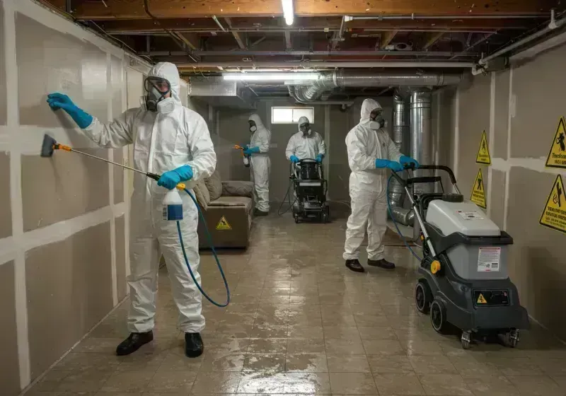 Basement Moisture Removal and Structural Drying process in Jefferson County, IL